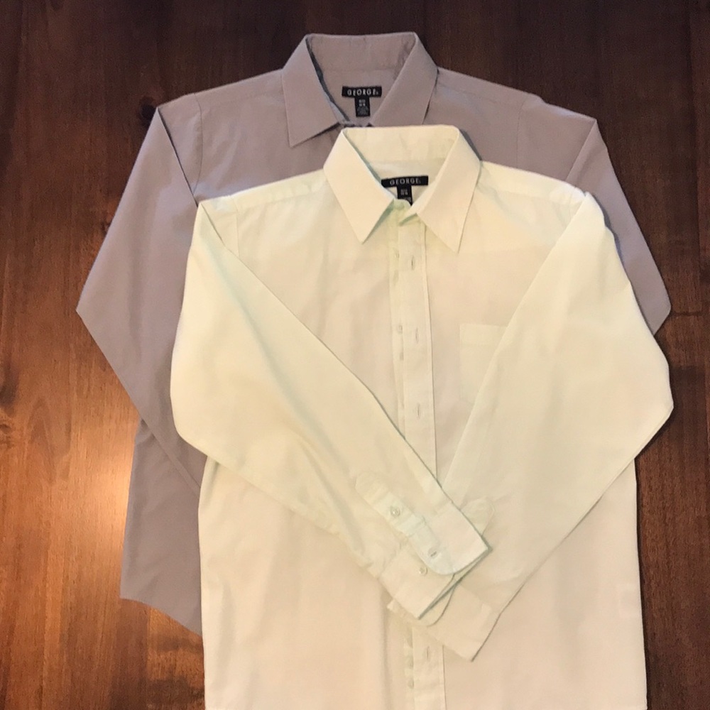 Lot of 2 George Boys Size XL 14-16 Dress Shirts